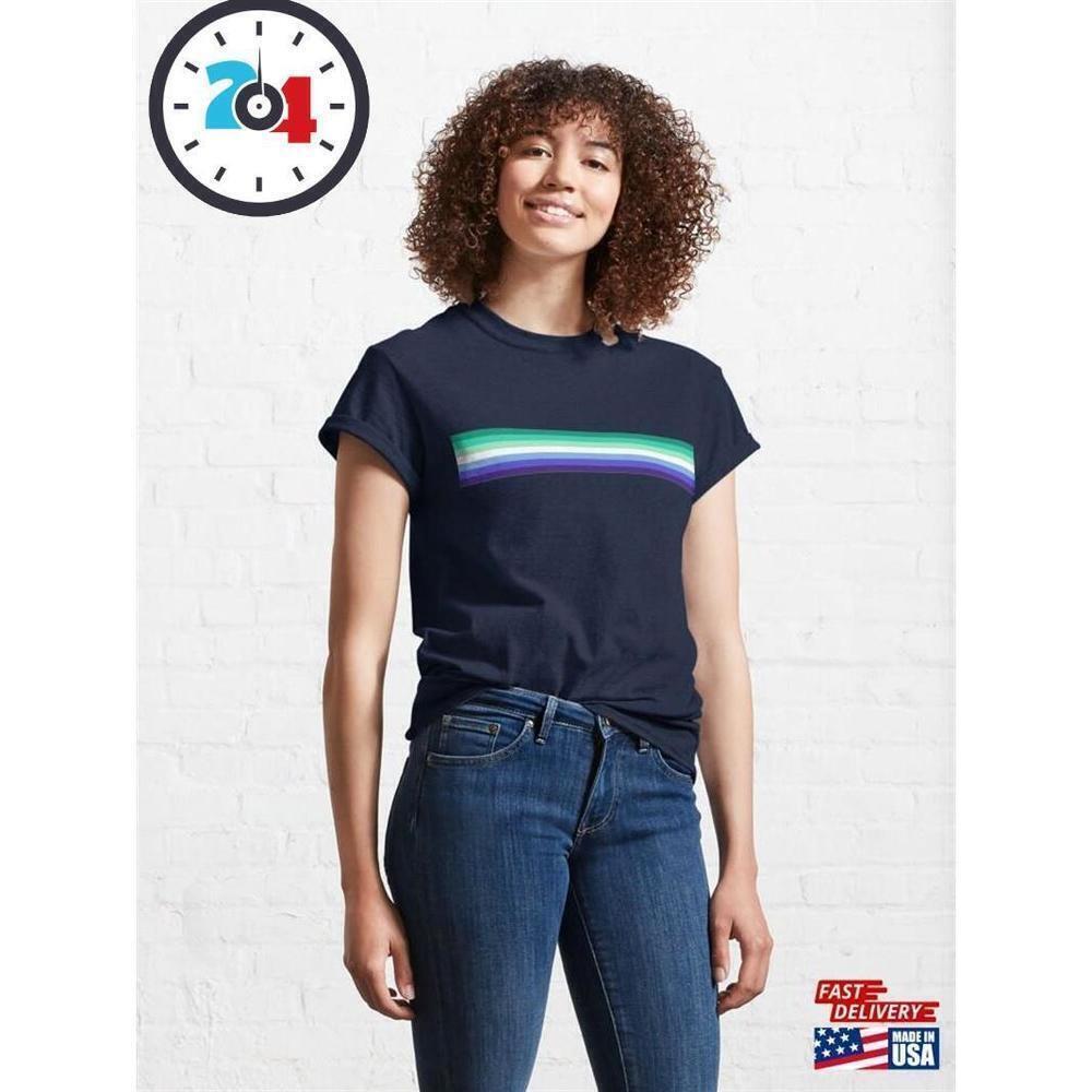 Gay Rainbow Stripes Pride Equality Love Classic T-Shirt